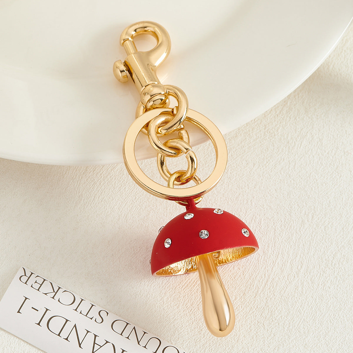Wholesale Cute Mushroom Exquisite Metal Lock Keychain